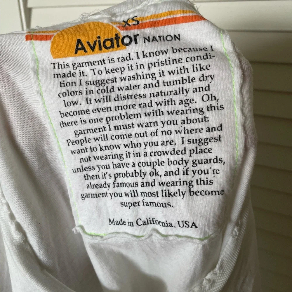 🌟 Aviator Nation white crop top - Picture 3 of 4